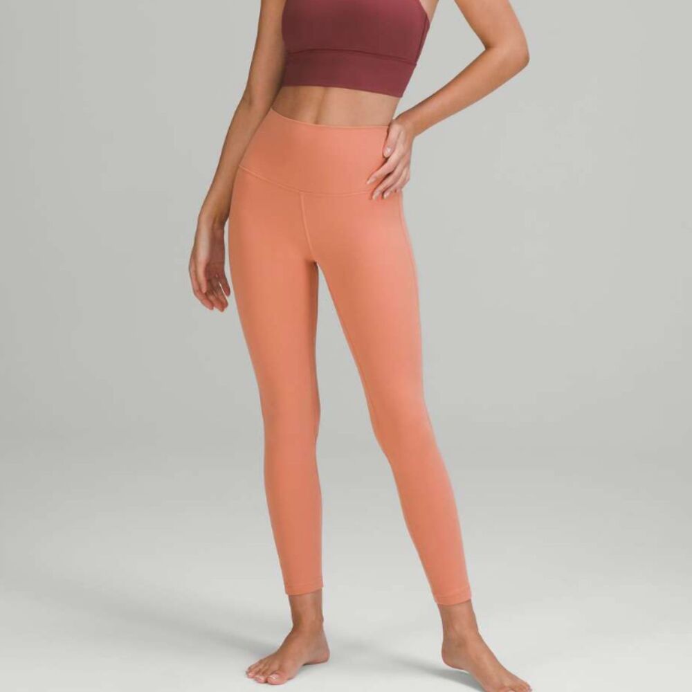 Women Lululemon Align High-Rise Leggings 25" Pink Savannah Size 2 Activewear